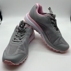 Kubua Women's Walking Running Lightweight Sneakers, Gray Pink, Size 10
